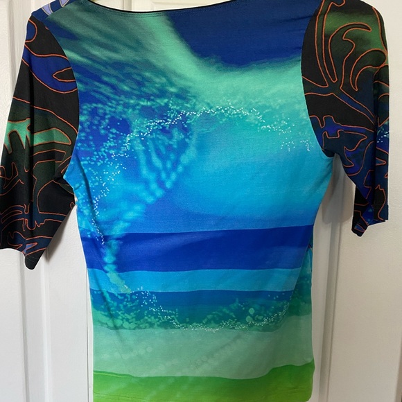 Blue 1/2 sleeve top - Picture 2 of 3